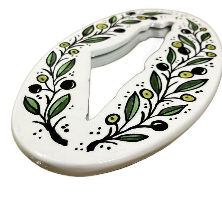 Handcrafted Map of Palestine mirror with olive motif image 8