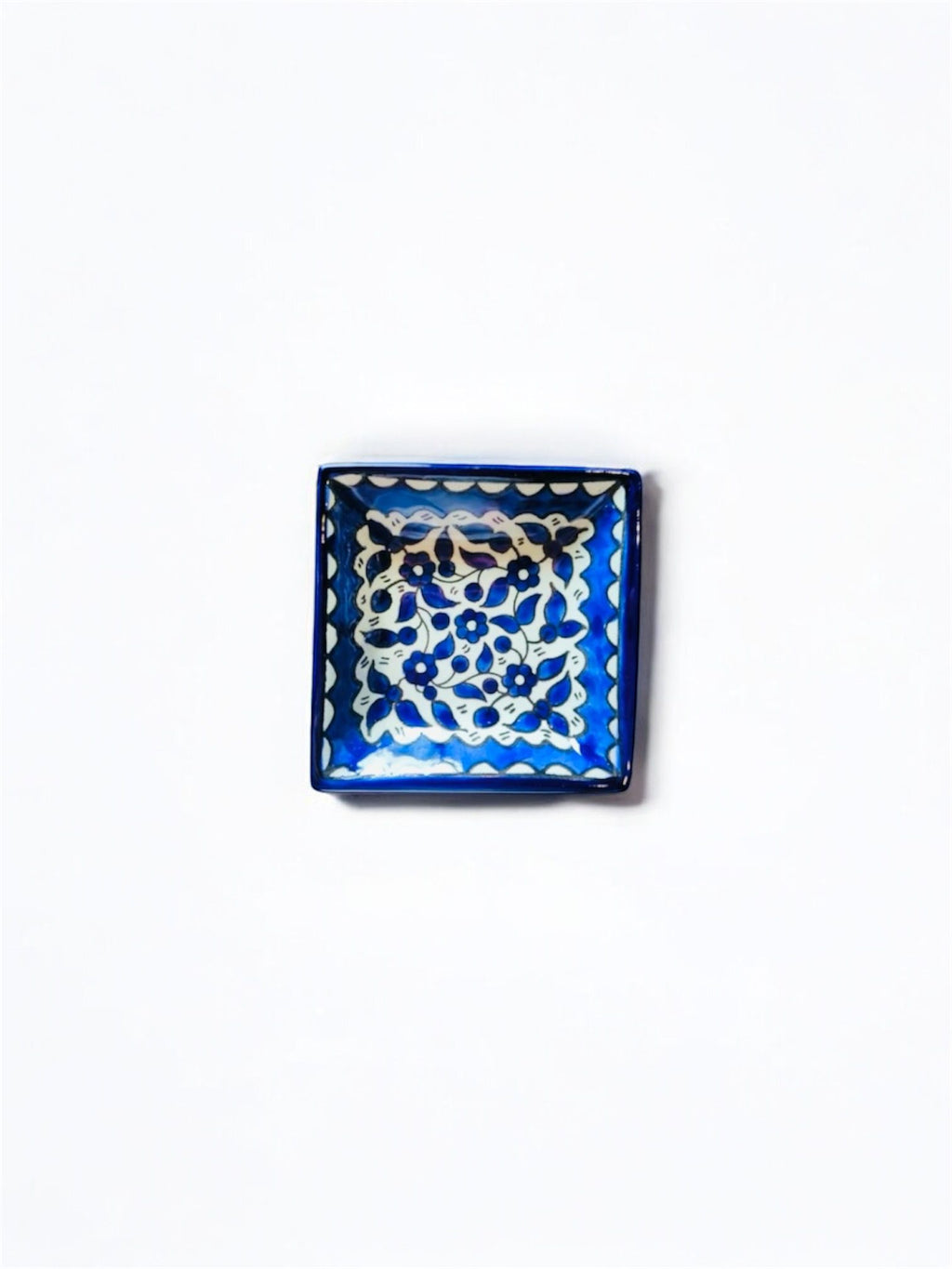Square Plate (Small 4*4) - Blue-White image