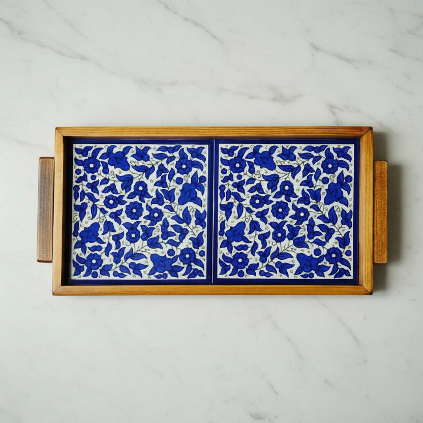 Tiled Tray 5 by 11 in. olive tree wood image 0