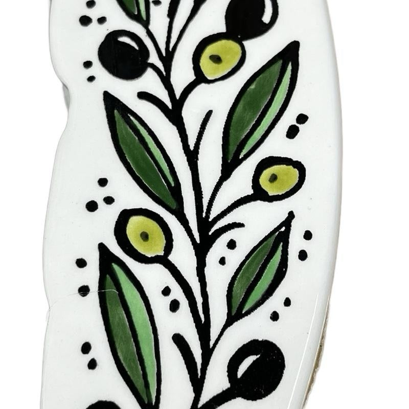 Handcrafted Map of Palestine mirror with olive motif image 7