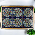 6 Tile Olive Tree Wood Tray image 4