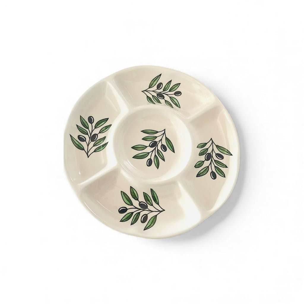 Sectioned platter 24 x 24 Cm - Olives Branch, image