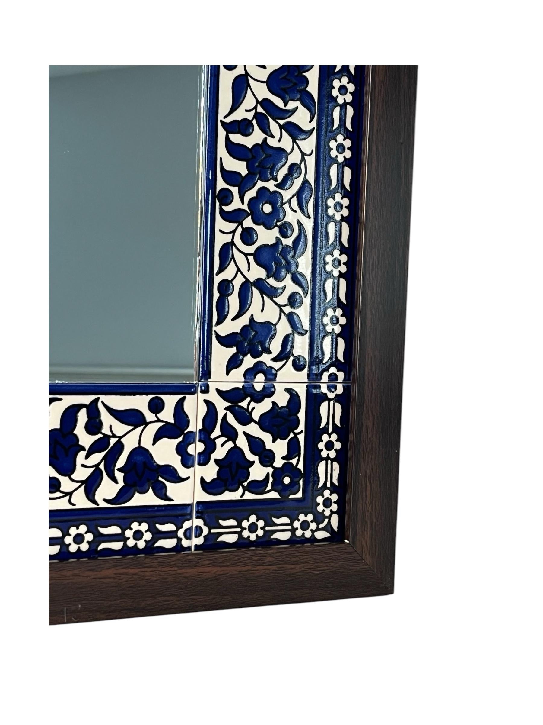 Hand Painted Tile Inlaid Mirror 14x19