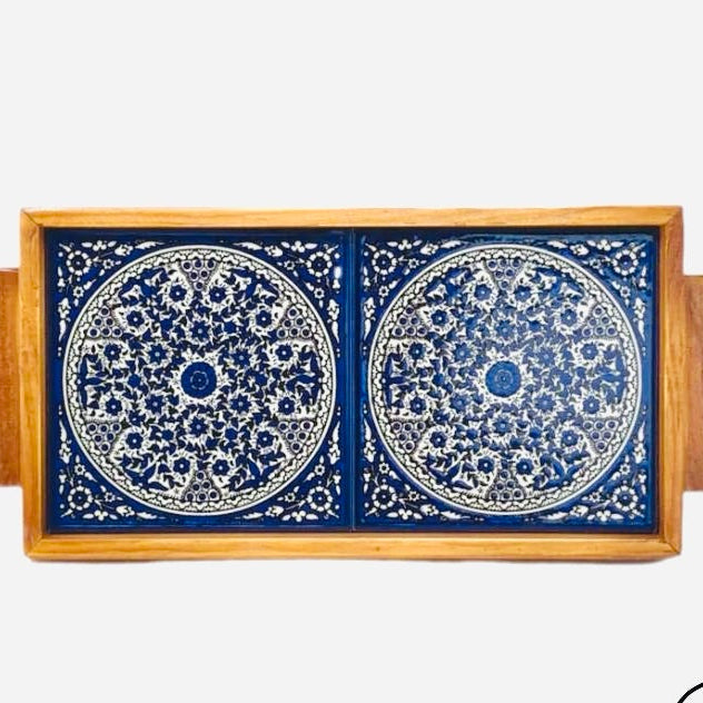 Tiled Tray 5 by 11 in. olive tree wood image 3