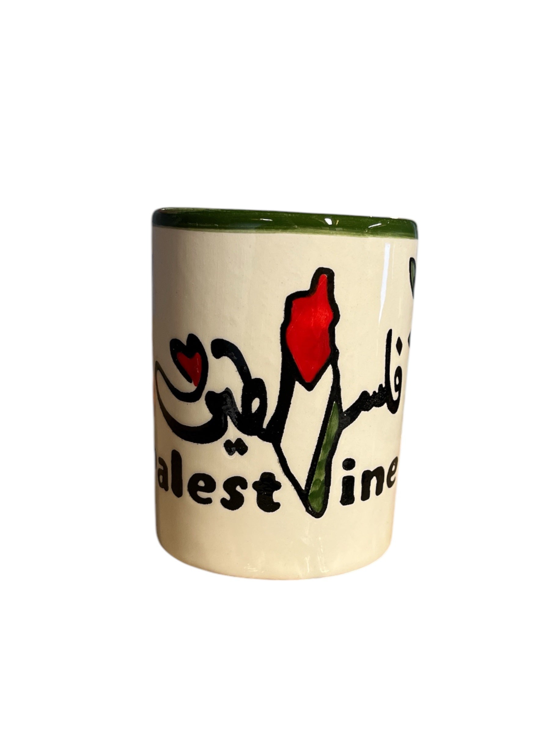 Mug 10 Oz Triangle Keffiyeh - Palestine Map image